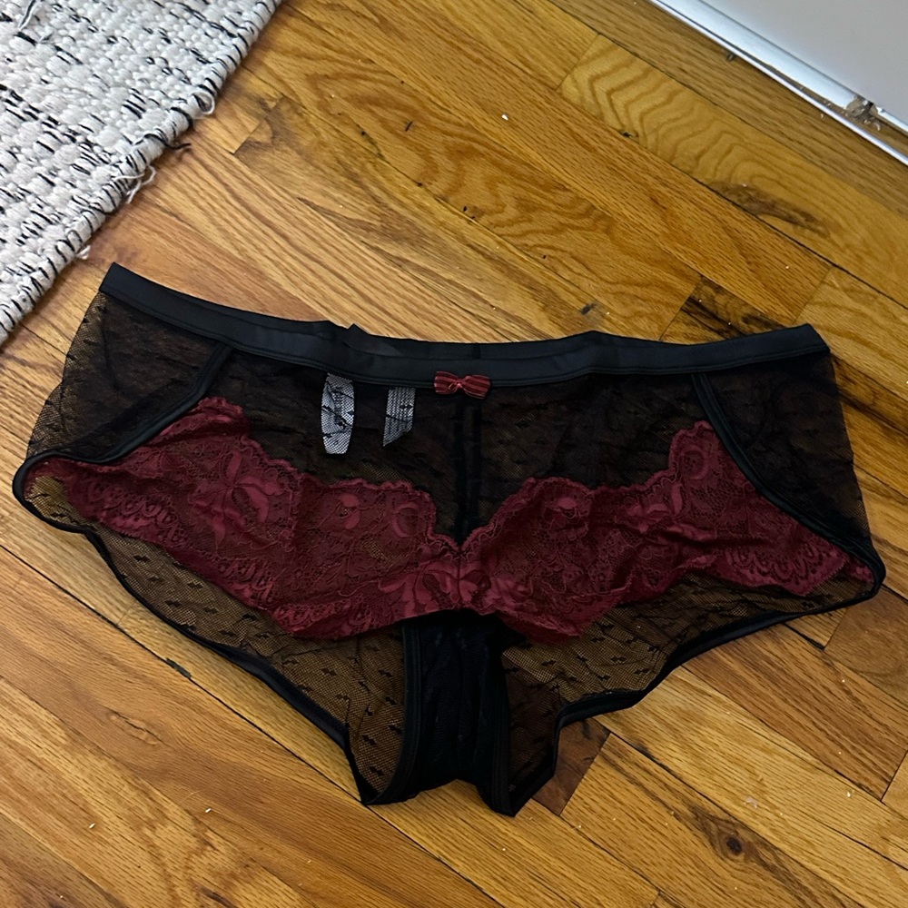 Adore Me Black and Red Lace Women's Intimate